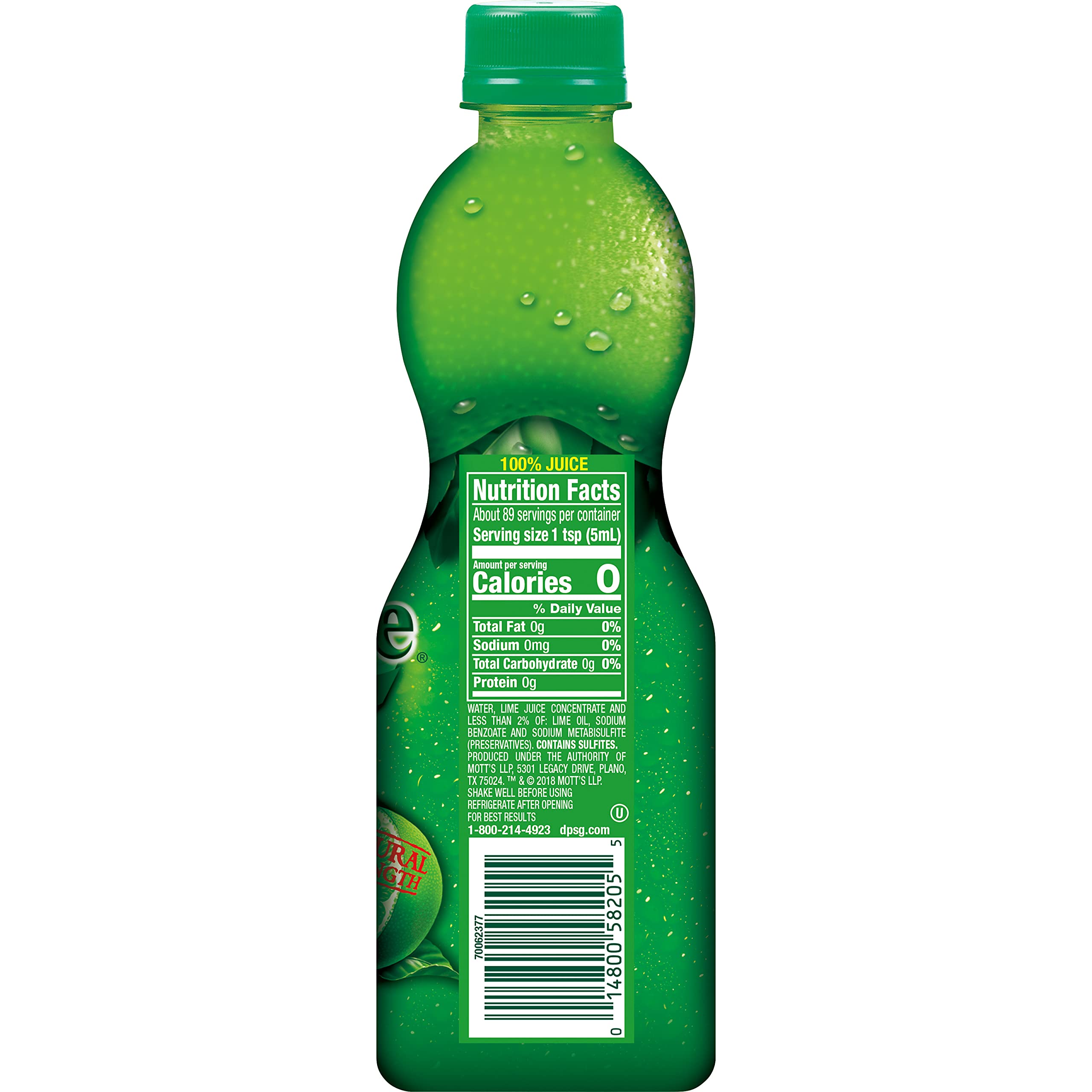 Realime bottle with fresh limes for scale showing space-saving pantry benefit