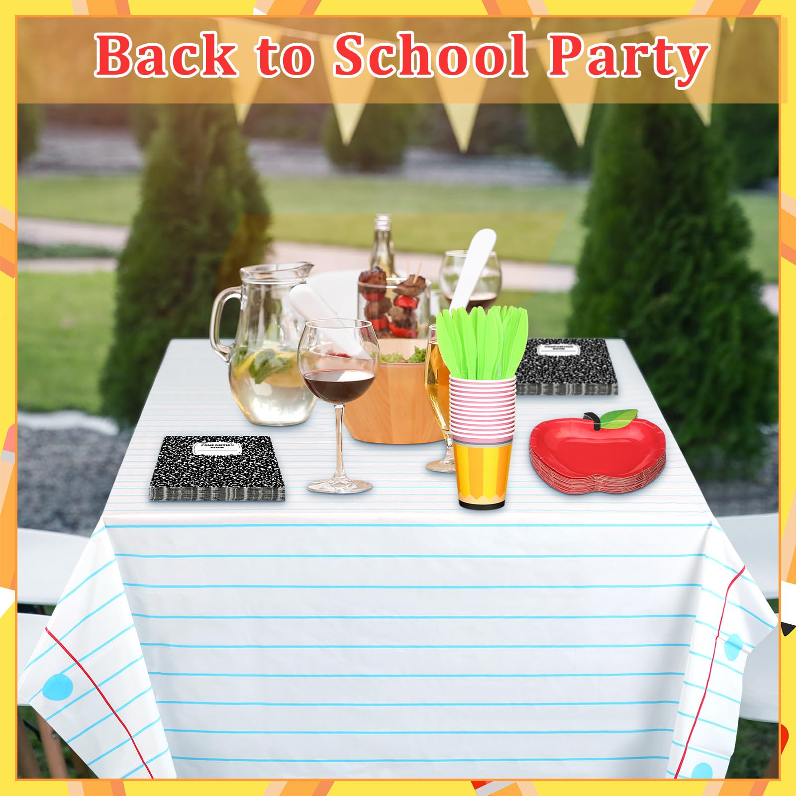 Reallnaive mesa de fiesta completa ambientación escolar lista para invitados