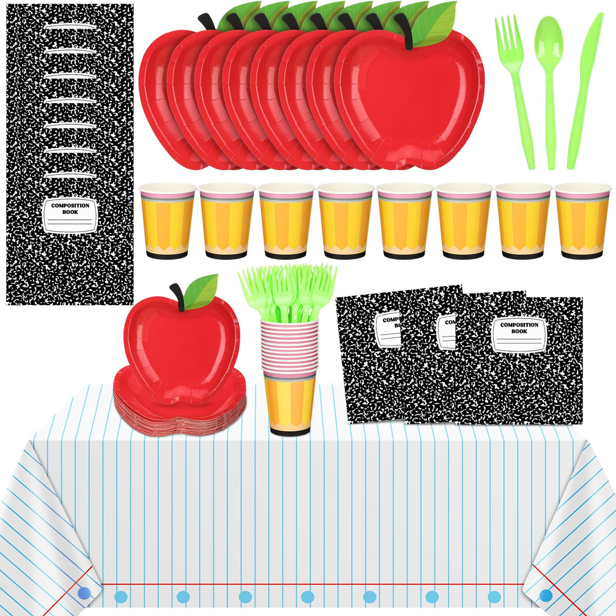Reallnaive plato manzana frontal mostrando diseño festivo y práctico