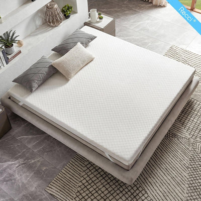 RECCI topper on a dorm bed demonstrating improved comfort and fit