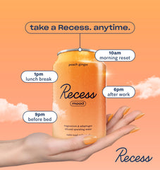Recess etiqueta de lata con ingredientes visibles y claridad