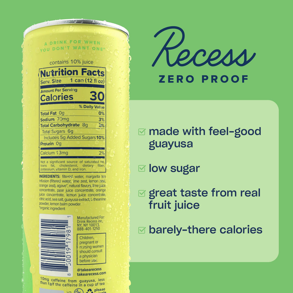 Recess opened can top view with bubbles highlighting refreshing fizz