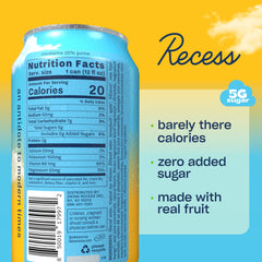Recess lata Tropical Bliss primer plano del brillo y textura gaseosa