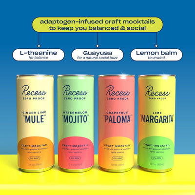 Recess close-up of fruit flavor labels highlighting real ingredients benefit