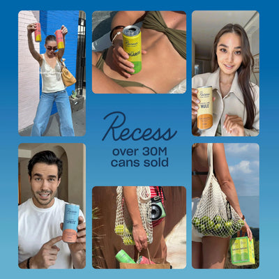 Recess cans beside a smartphone for size and portability reference
