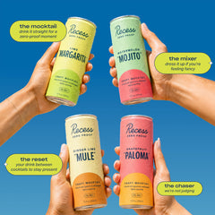Recess can poured over ice in glass for chilled serving enjoyment