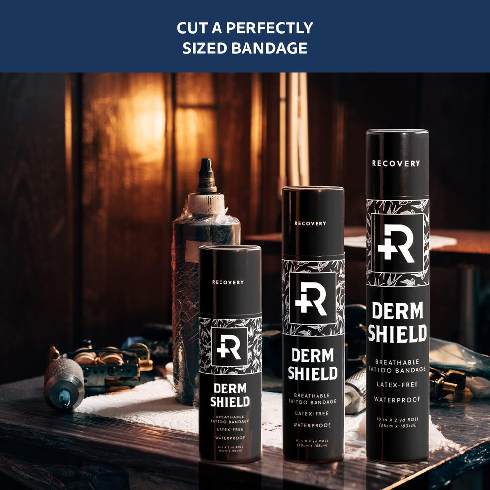 Recovery Aftercare parche en escena lifestyle protegiendo tatuaje durante actividad diaria