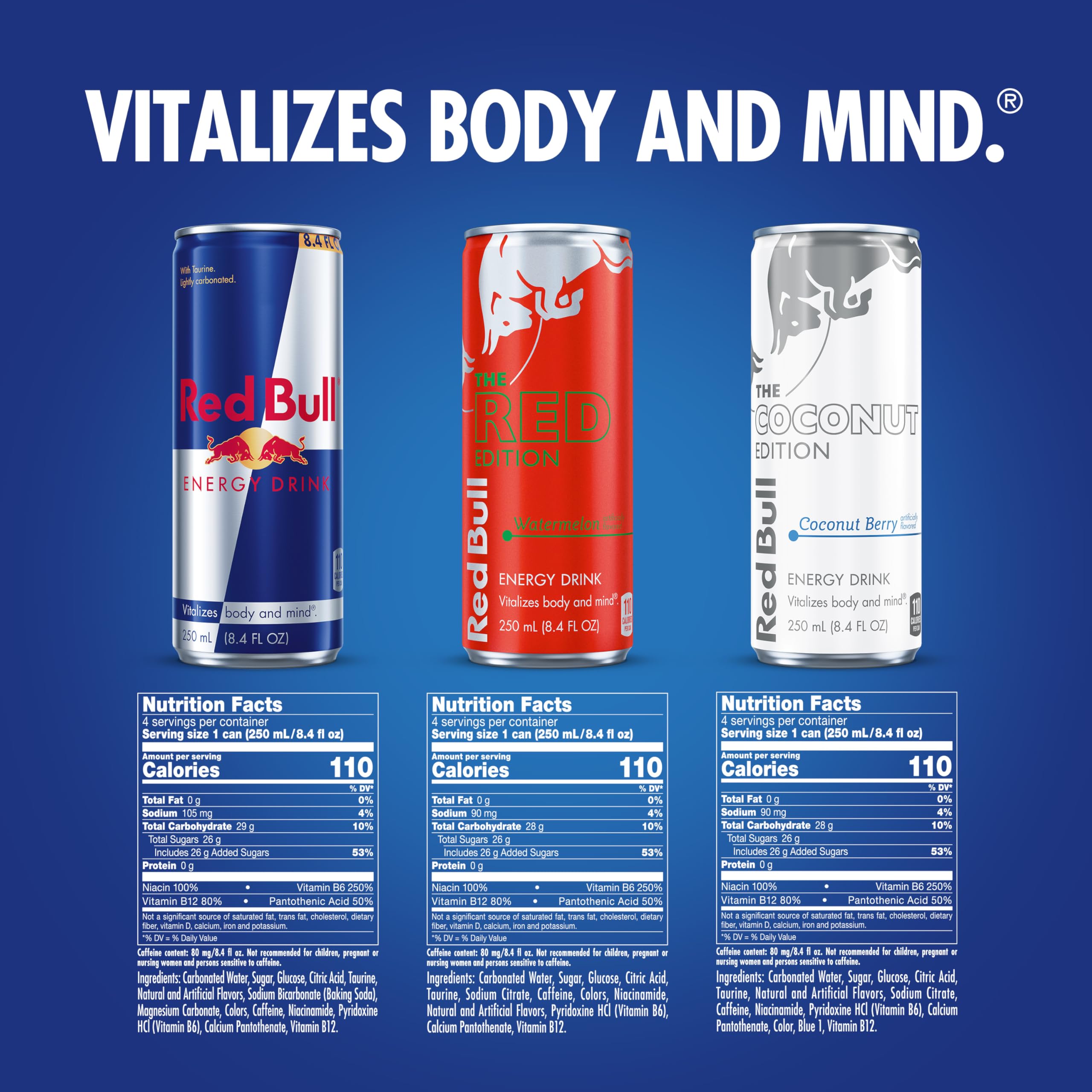 Red Bull The Red Edition detalle de lata con diseño y energía visible