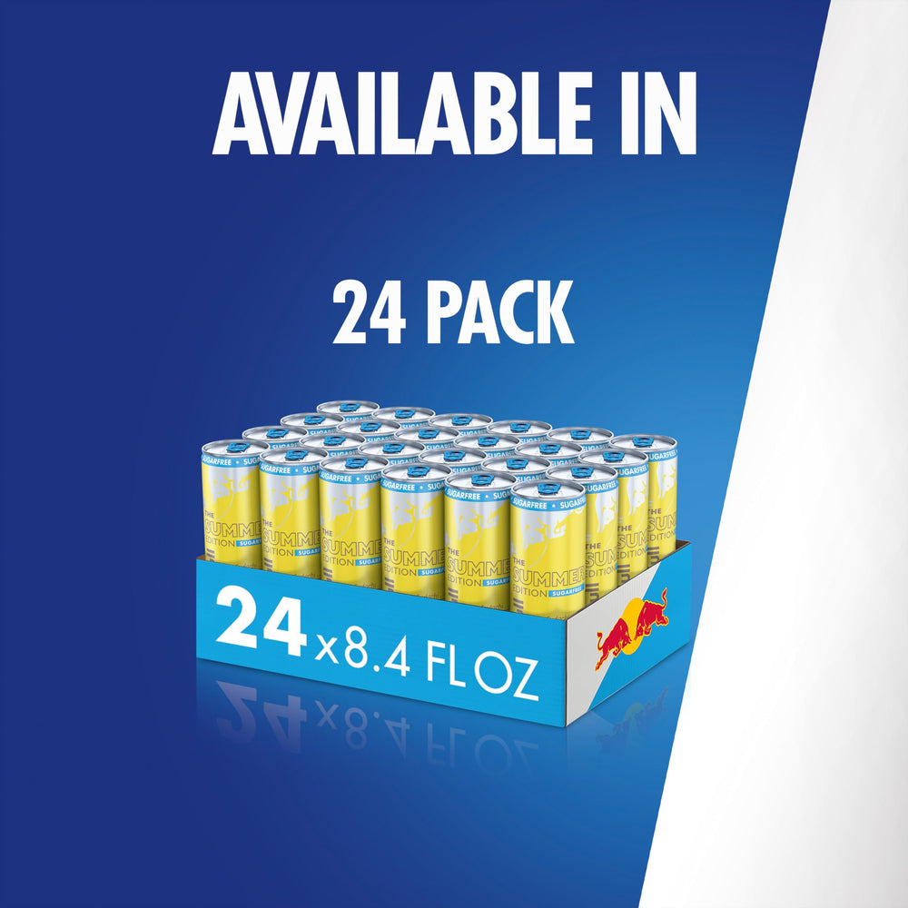 Case of 24 Red Bull sugarfree Sudachi Lime cans in box for bulk storage and events