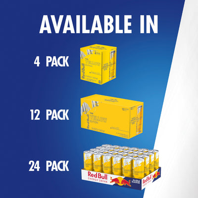 Red Bull Yellow Edition latas en cooler eficiente promoviendo ahorro energético