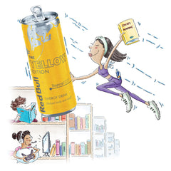 Red Bull lata Yellow Edition abierta con efervescencia para consumo inmediato