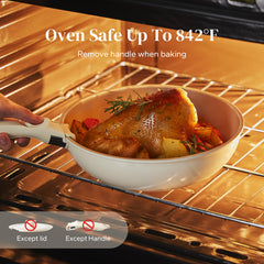 Redchef primer plano del interior cerámico que facilita limpieza y cocina sin pegado