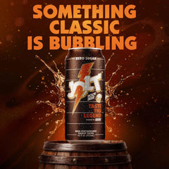 REDCON1 JOLT Root Beer al lado de una botella para comparar tamaño y conveniencia