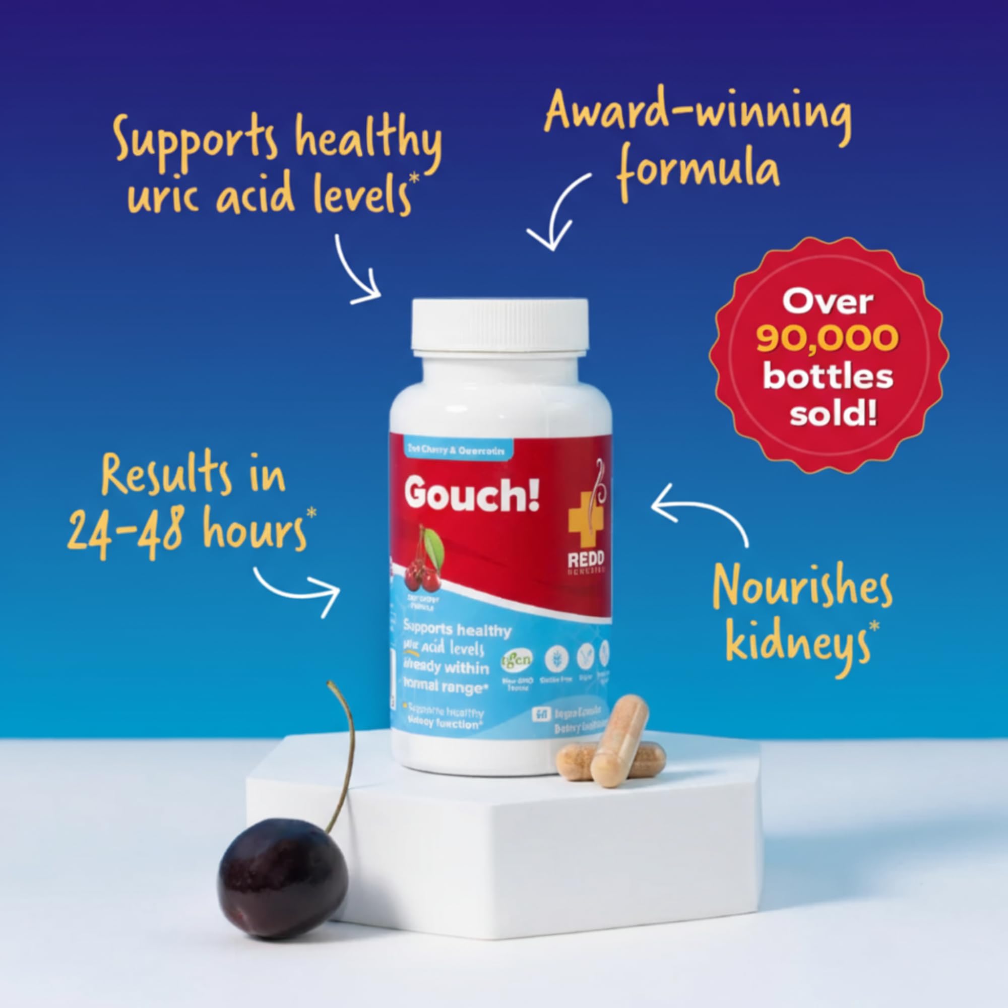 Redd Remedies Gouch! etiqueta nutricional y lista de ingredientes clara