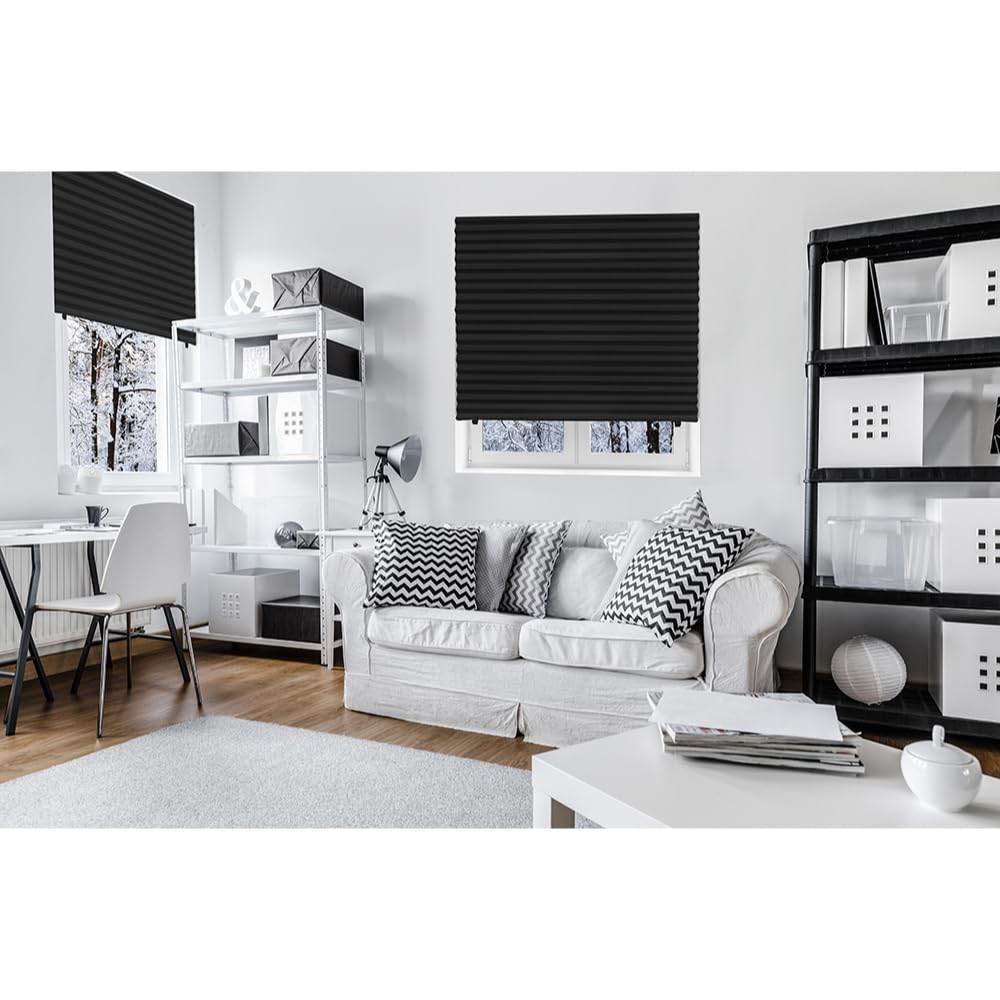 Redi Shade layered behind curtains illustrating added privacy and enhanced room darkening