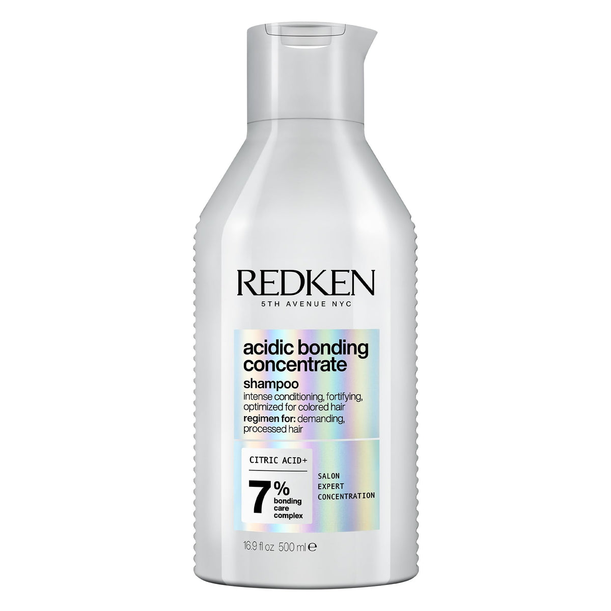 Redken front bottle view showing sleek packaging and professional strength benefits