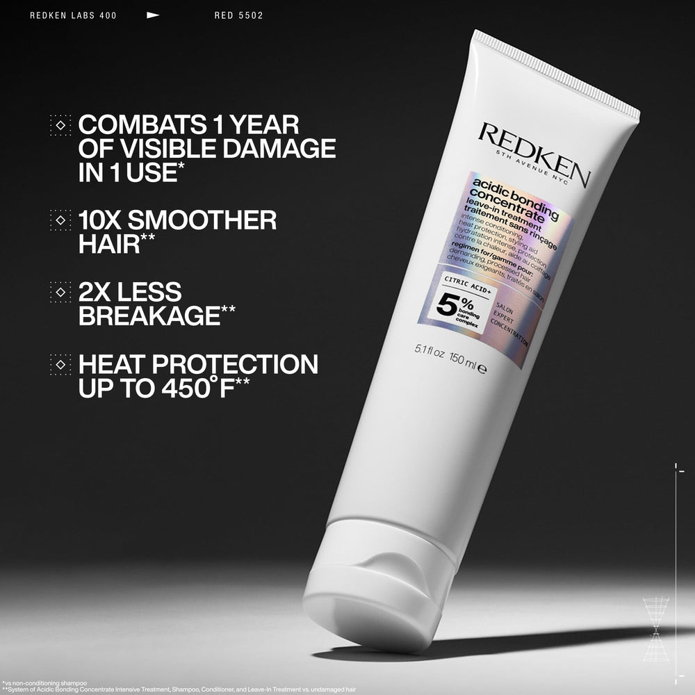 Redken Acidic Bonding textura del spray en manos, evidencia de acabado ligero y sin residuos