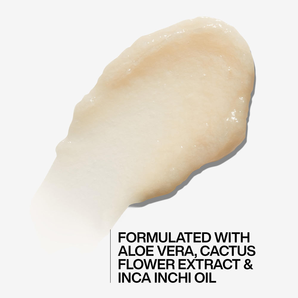 Aloe vera leaf with Redken bottle highlighting hydrating ingredient benefits