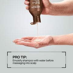 Redken shampoo used on defined curly hair for softer curls