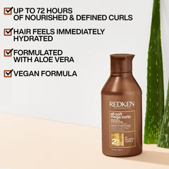 Redken ingredient close-up highlighting aloe and Inca Inchi oil