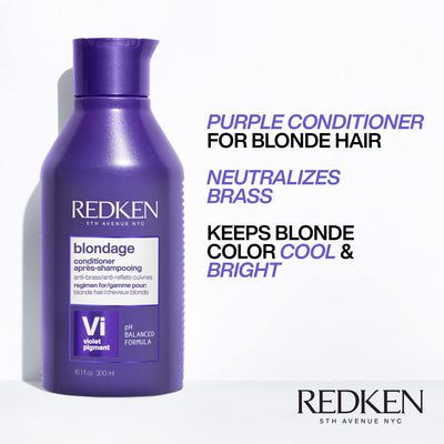 Redken Blondage textura morada cremosa que evidencia pigmento neutralizante