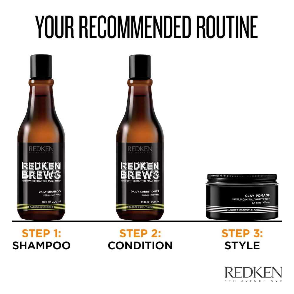 Redken Brews aplicación en ducha demostrando fácil enjuague y frescura