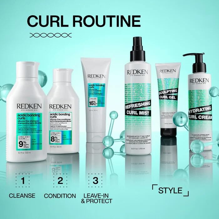 Redken uso con difusor demostrando protección térmica y forma del rizo