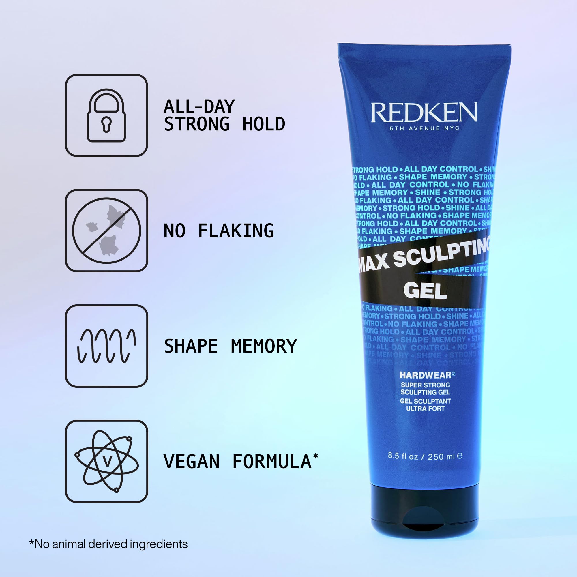 Redken Max Sculpting Gel textura en mano que muestra consistencia