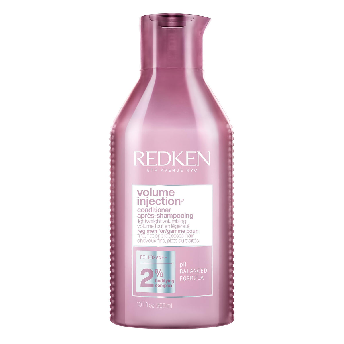 Redken frasco frontal mostrando diseño y volumen instantáneo