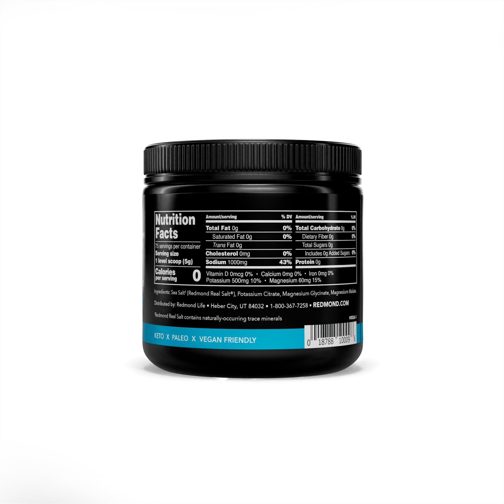 REDMOND polvo Re-Lyte textura cercana que revela mezcla fina y soluble