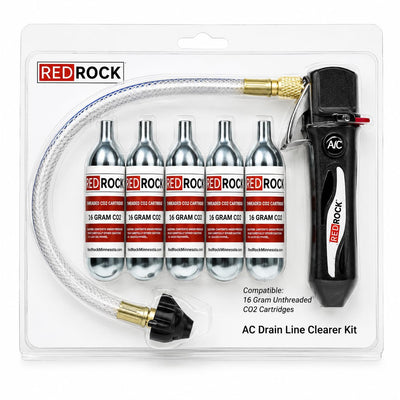 RedRock Gallo etiqueta 800 psi que indica potencia para despejar obstrucciones