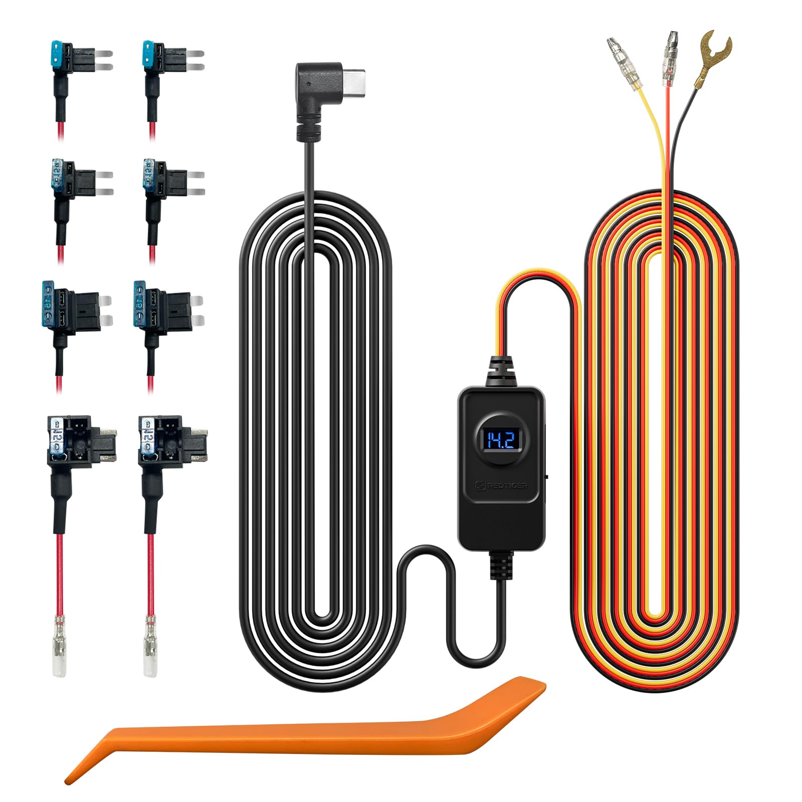 REDTIGER vista frontal del kit mostrando puerto USB-C y carcasa resistente