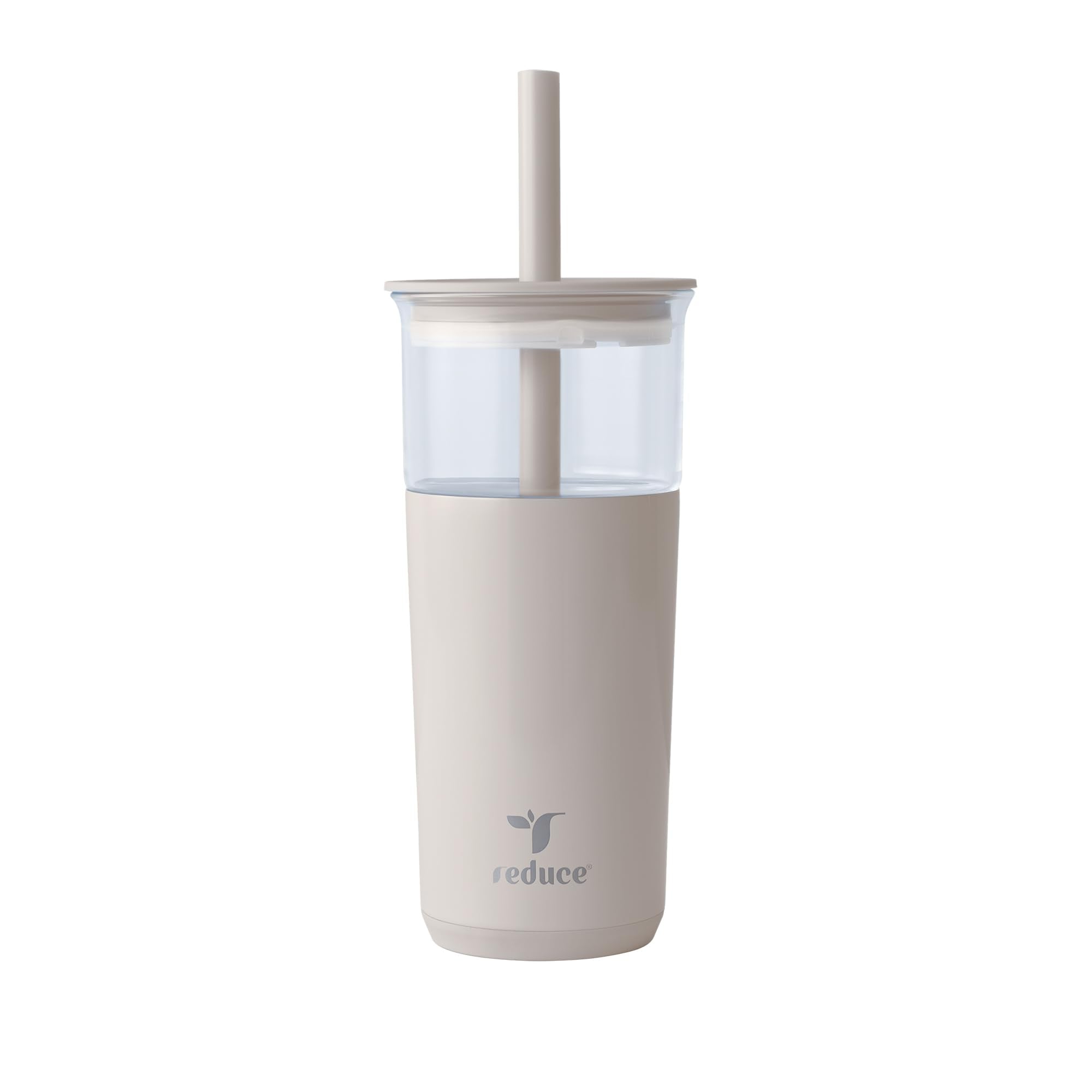 REDUCE Aspen vista frontal mostrando tapa y popote, ideal para bebidas frías