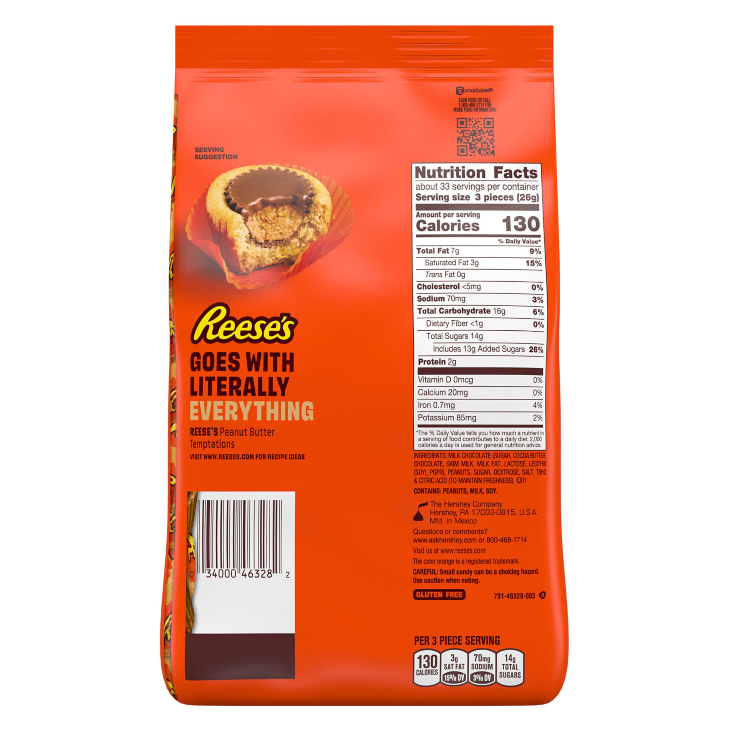 REESE'S detalle de mini tazas mostrando textura de chocolate