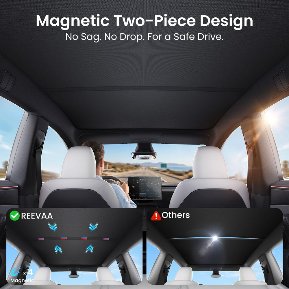 REEVAA folded sunshade stored in trunk demonstrating compact convenience