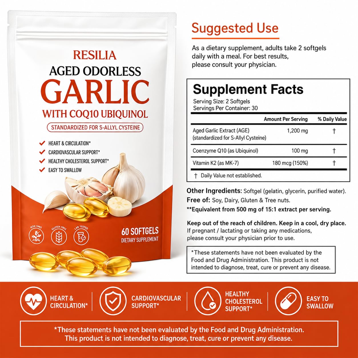 Refirm Resilia bottle back view with supplement facts for transparency and guidance