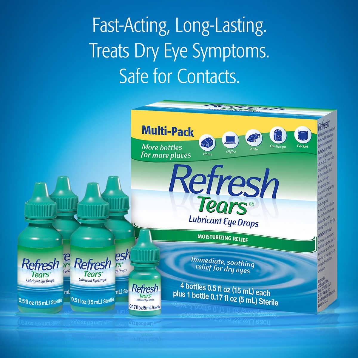 Refresh frasco en mano ilustrando el tamaño real y portabilidad