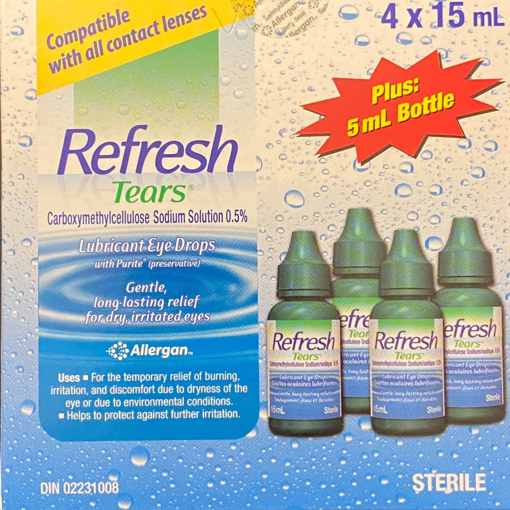 Refresh frasco 5 ml compacto ideal para llevar y uso en movimiento