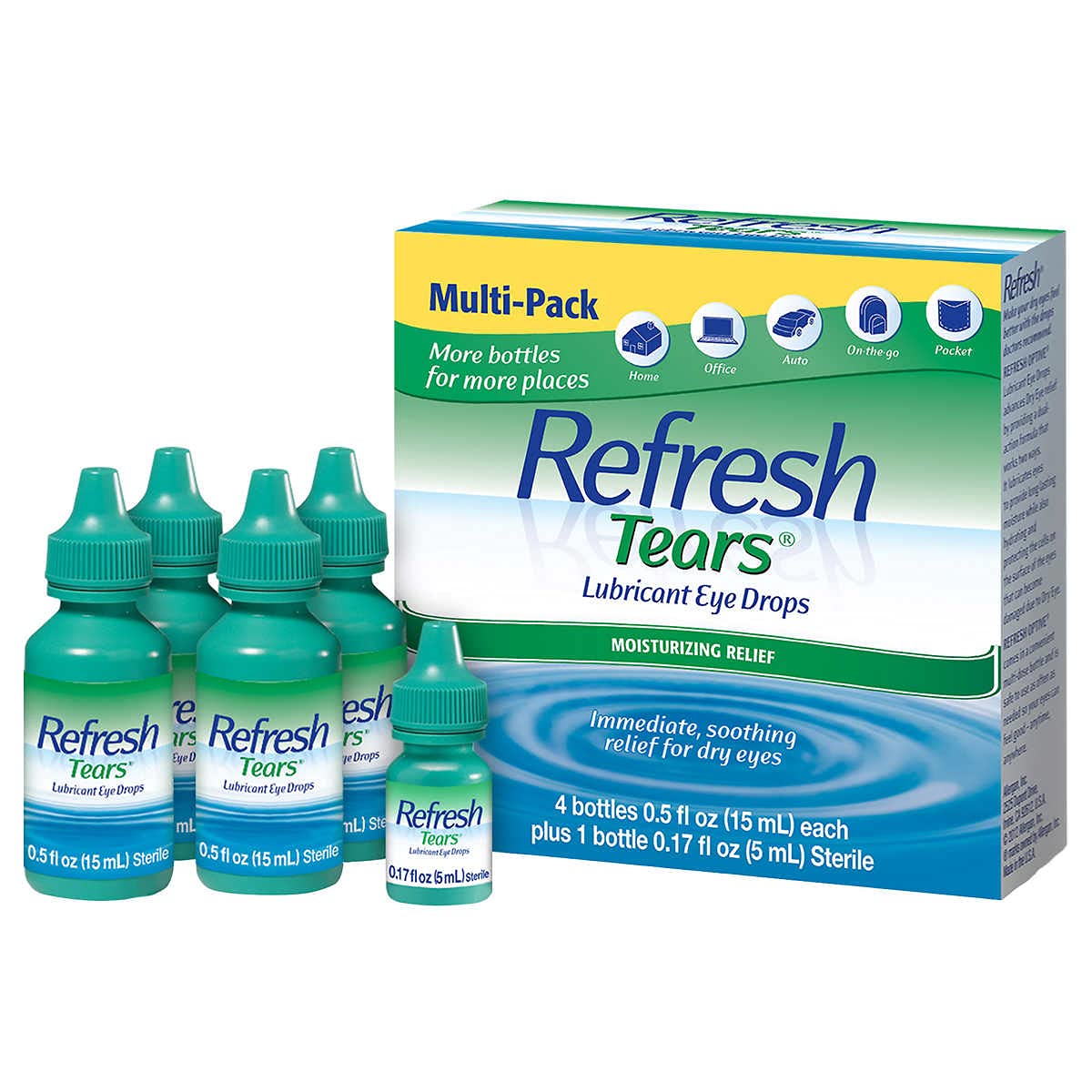Refresh frasco 15 ml al frente mostrando el envase y facilidad de uso