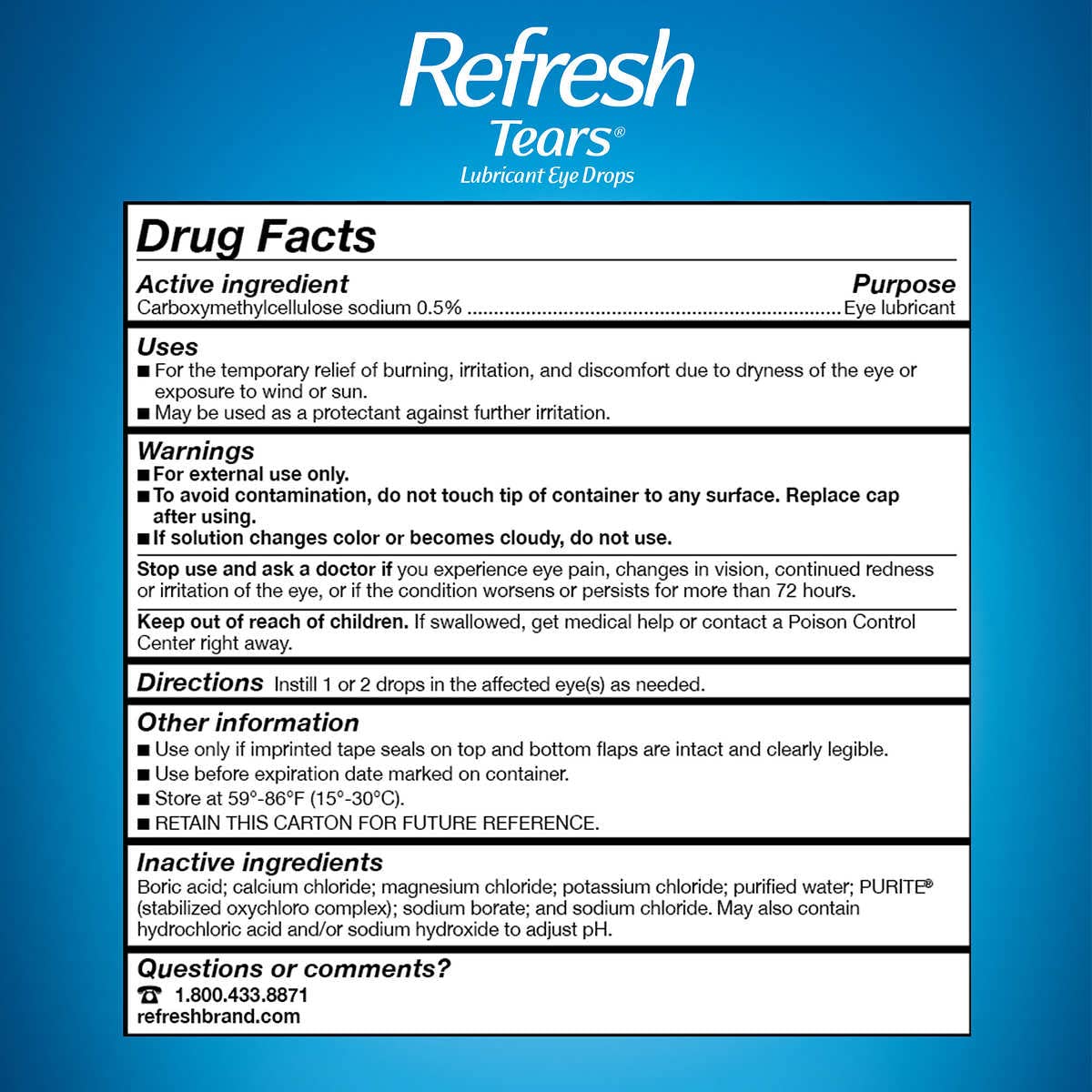 Refresh packaging completo del pack 4x15 ml más 1x5 ml sobre mesa