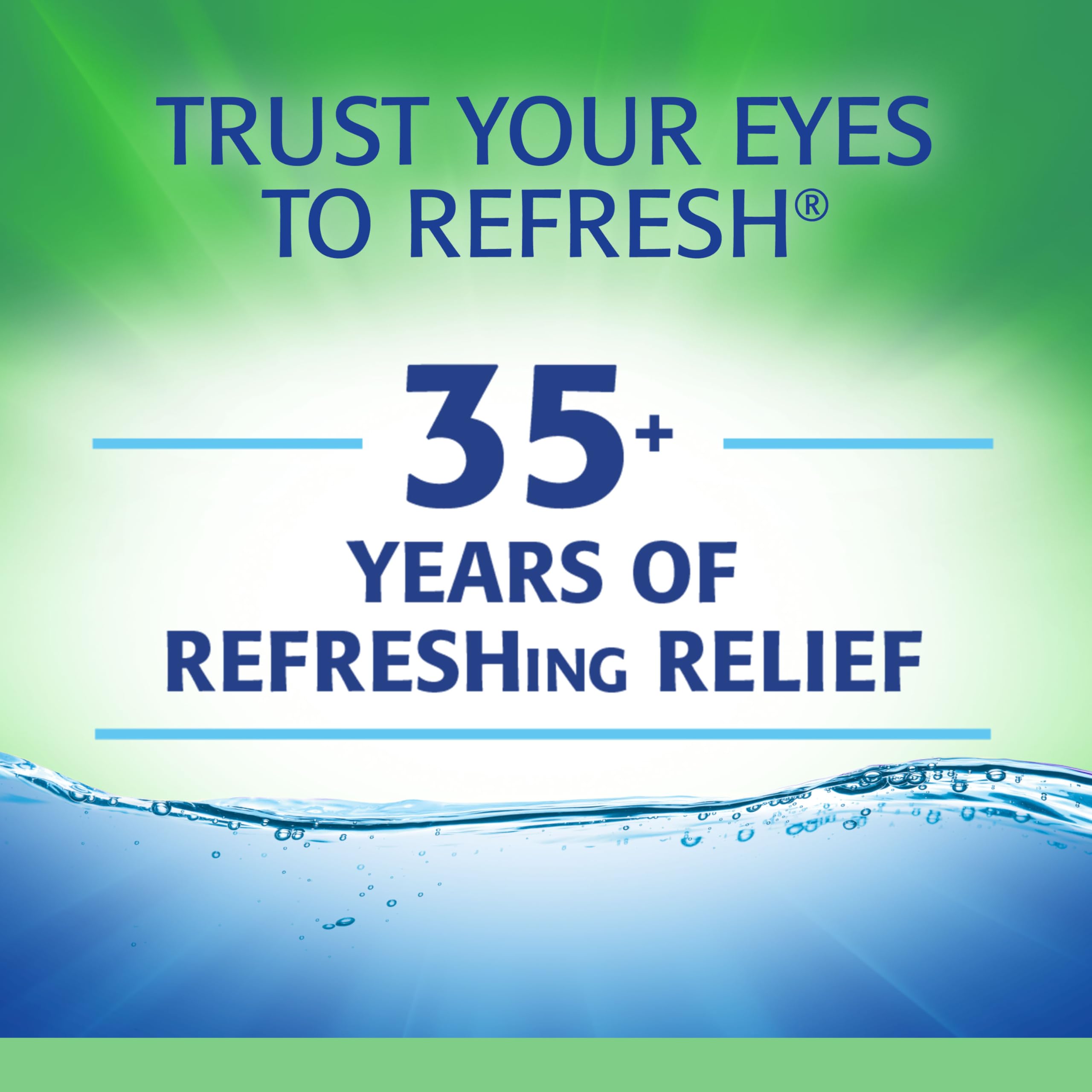 Refresh plus gota en mano muestra textura y rápida hidratación ocular