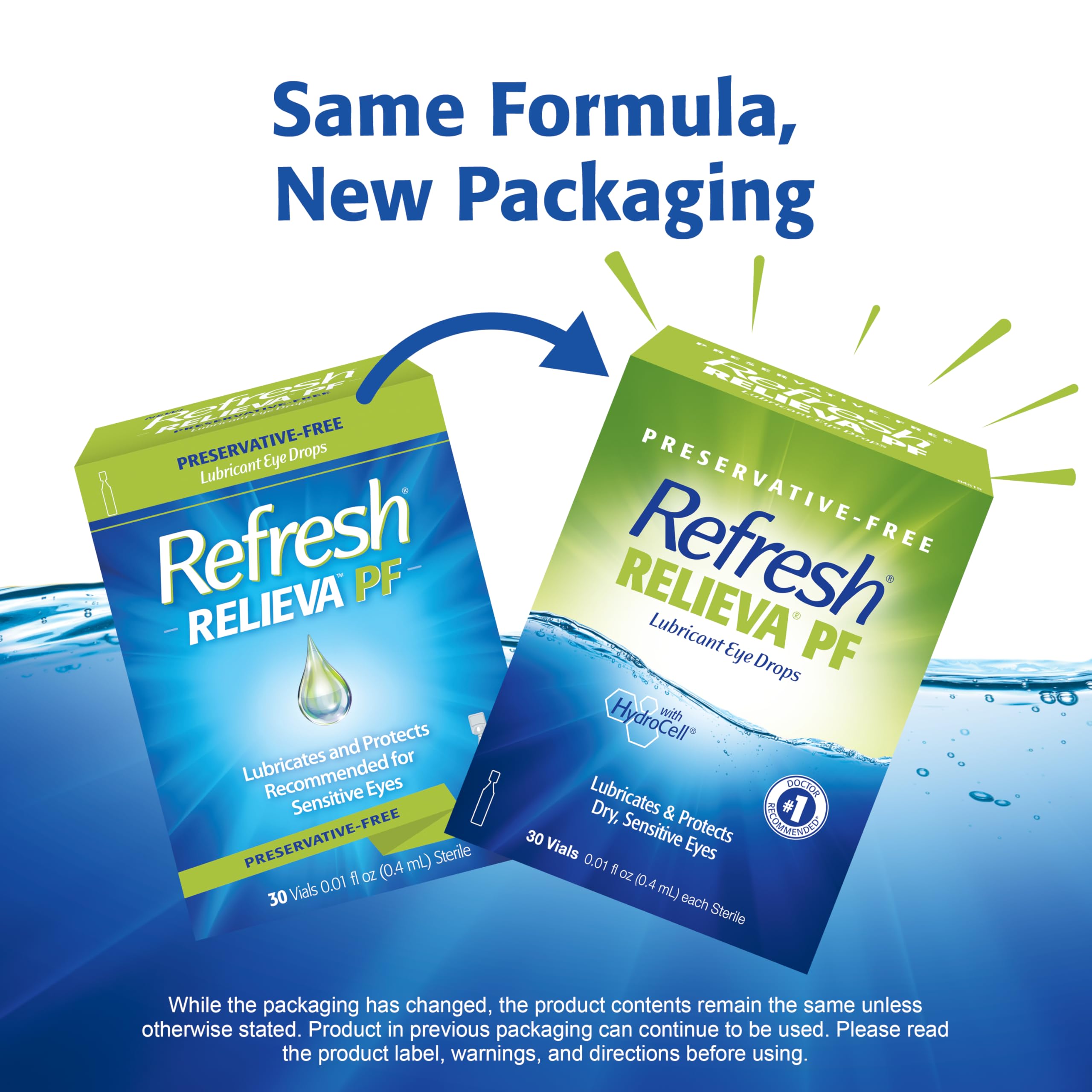 Refresh Relieva PF caja abierta con 30 monodosis, higiene práctica