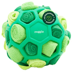 Reggie Snuffle Ball vista frontal del empaque mostrando diseño y color