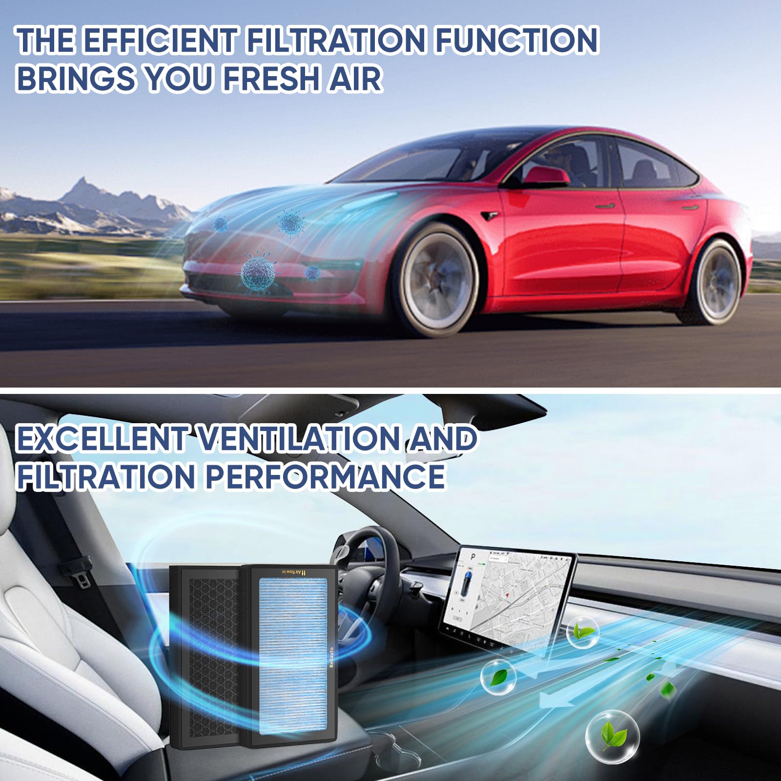 Reilauto filtro en ambiente de uso muestra interior más limpio
