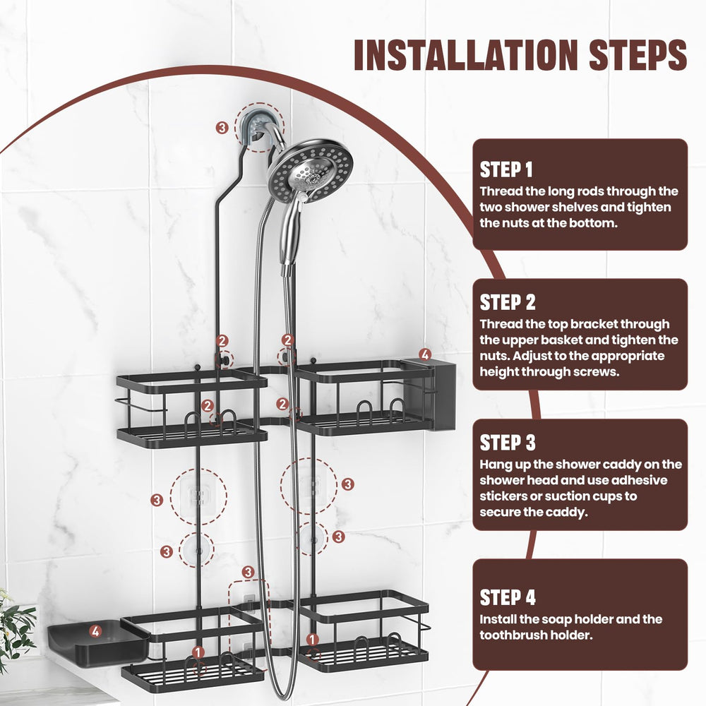 REINHARDT suction cups and adhesive stabilizers preventing caddy sway and spills