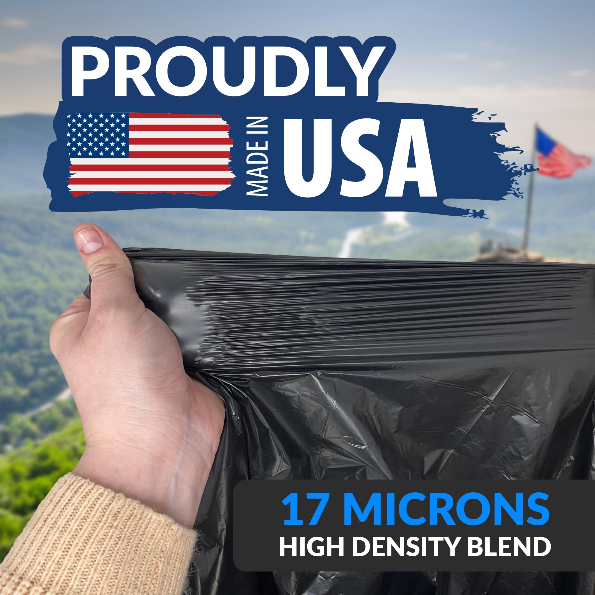 Reli. filled 55-gallon can with Reli. bag showing large capacity and easy removal benefit
