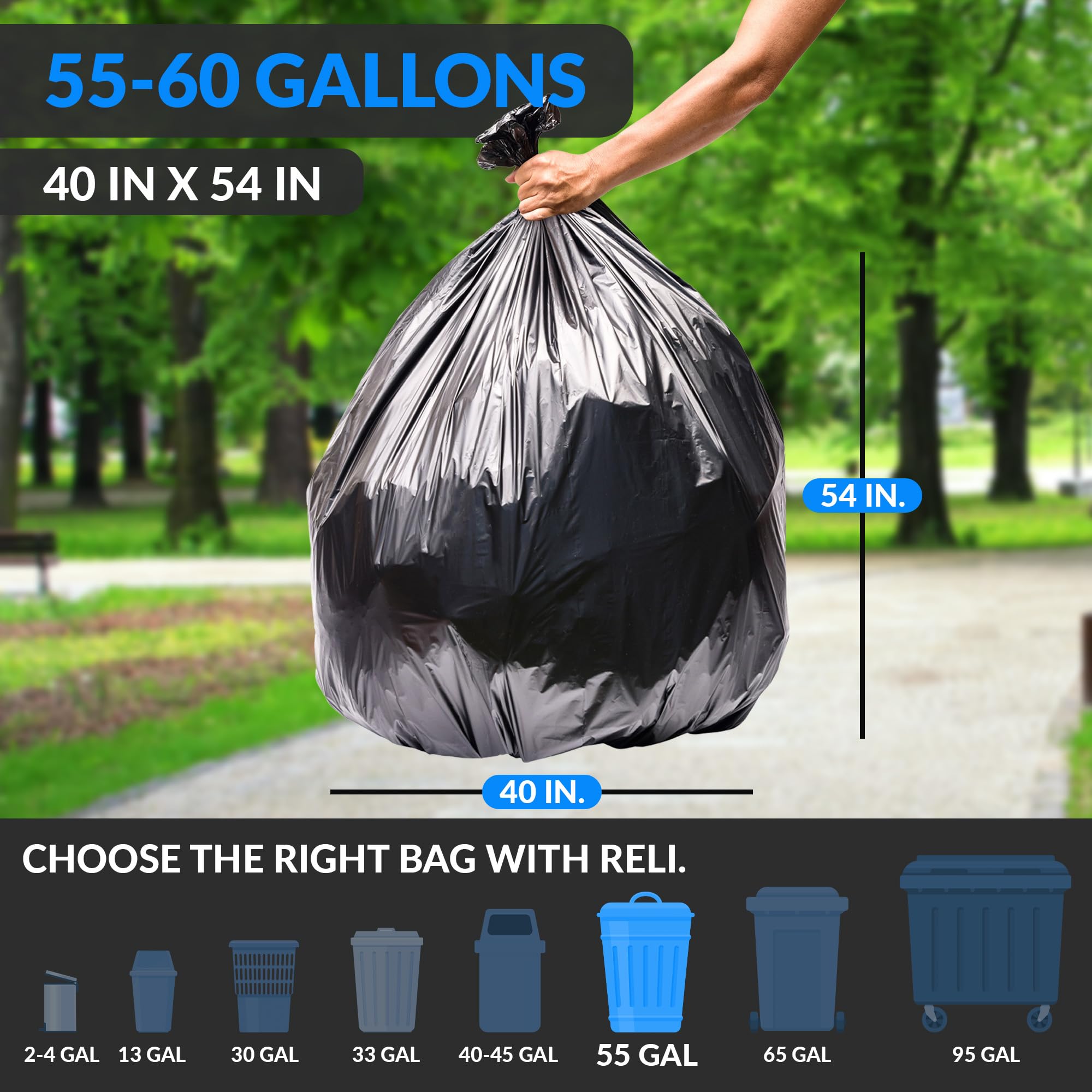 Reli. close-up of bag film texture highlighting thickness and puncture resistance benefit