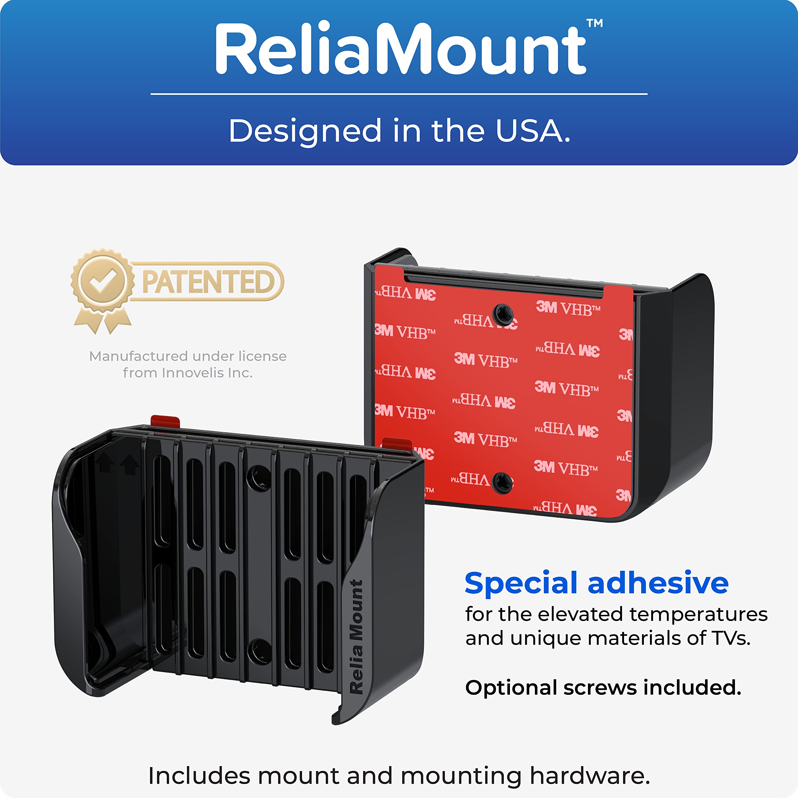 ReliaMount herrajes y tornillos incluidos listos para montaje opcional