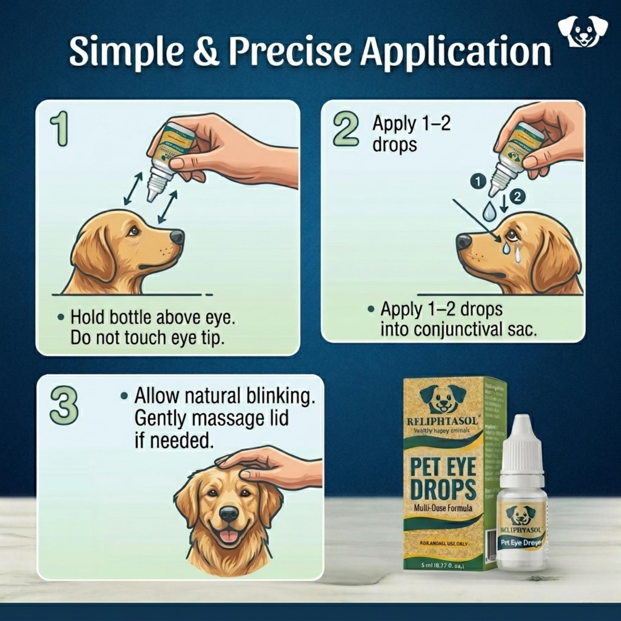 RELIPHTASOL etiqueta con ingredientes resaltando formulación veterinaria segura