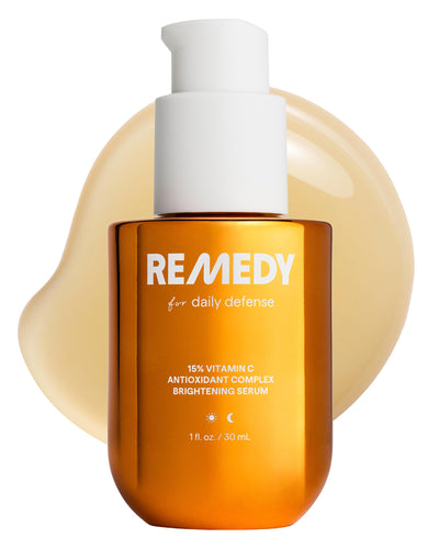 Remedy Science frontal del envase mostrando etiqueta clara y beneficio iluminador